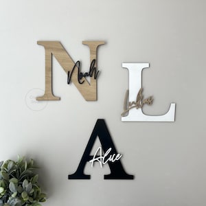 Placa con nombre {Monograma} Letrero para la puerta Habitación infantil