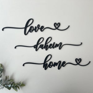 Lettering {home at home love at home} black wall saying, wall decoration entrance area