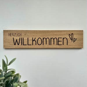 Welcome sign {Warm Welcome} Oak door sign, front door sign, front door sign outside {H6}