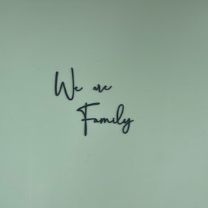 Black wooden lettering We are Family wall decoration to match photo collage image 4