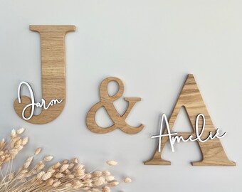 Name plate set of 2 {You & Me} wedding gift, gift for newlyweds