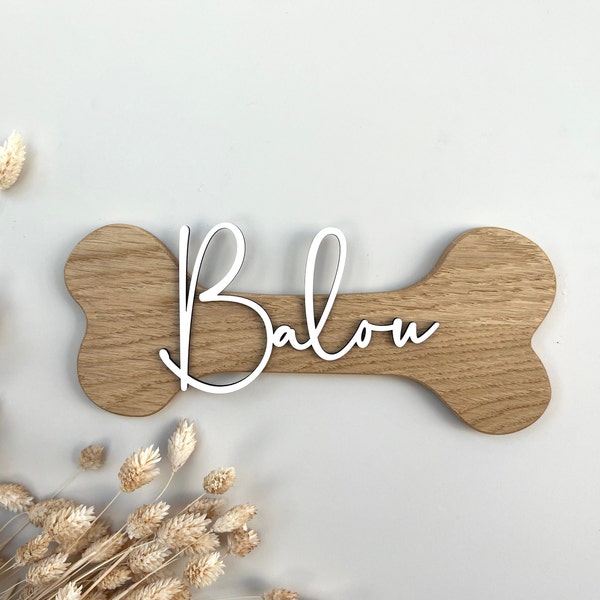 Plaque signalétique pour chien {Best Buddy} personnalisée, bois