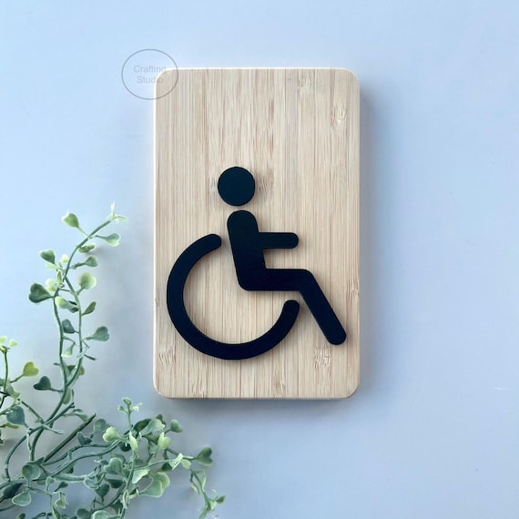 Disabled Toilet Sign Made of Bamboo - Etsy New Zealand