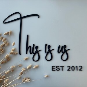 Wall saying {This is us} Black wooden lettering, 3D