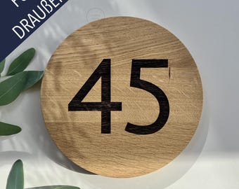 Round oak house number sign {number sign}