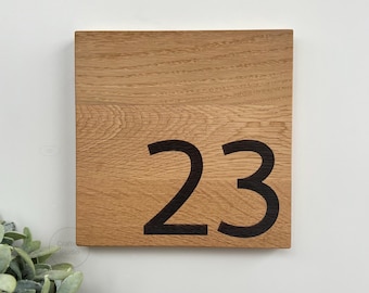 Oak house number {number plate} House number plate