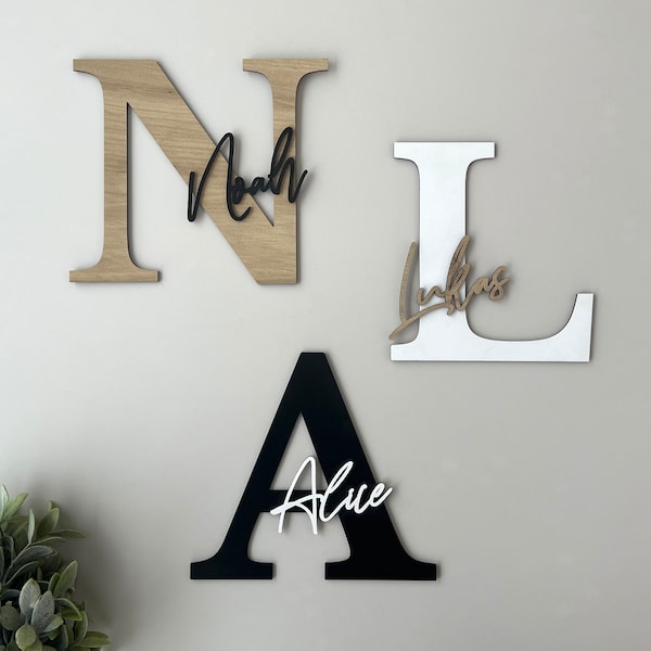 Naambordje {monogram}deurbordje kinderkamer wanddecoratie