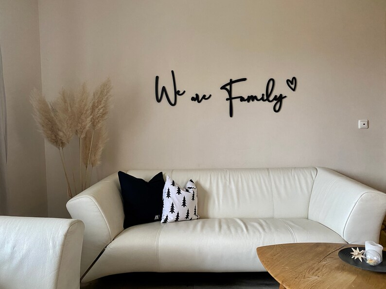 Großer Schwarzer Schriftzug We are Family 3D Spruch Etsy.de