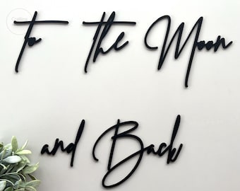Lettering - to the Moon and Back - modern design