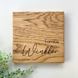 Placa de madera elegante para puerta de apartamento, cuadrada
