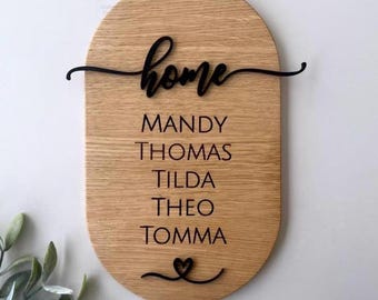 Edles Familienschild {home} Familiennamen, personalisiertes Schild