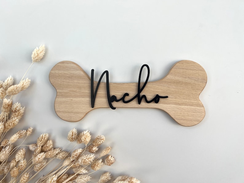 Hunde Namensschild Best Buddy personalisiert, Holz Bild 3