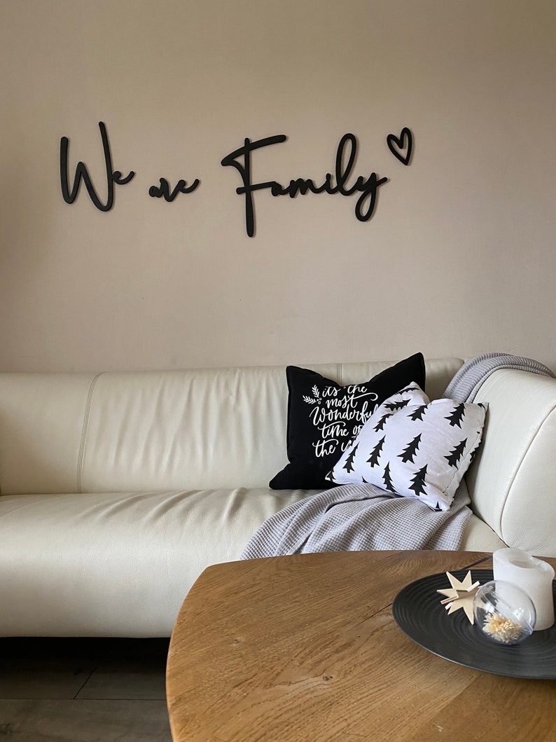 Großer Schwarzer Schriftzug We are Family 3D Spruch Etsy.de