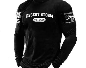 Operation Desert Storm Combat Veteran Mens Crew Neck T Shirts Humor Top for Men S-6XL Operation Desert Storm Combat Veteran Mens Crew Neck T Shirts Humor Top for Men S-6XL