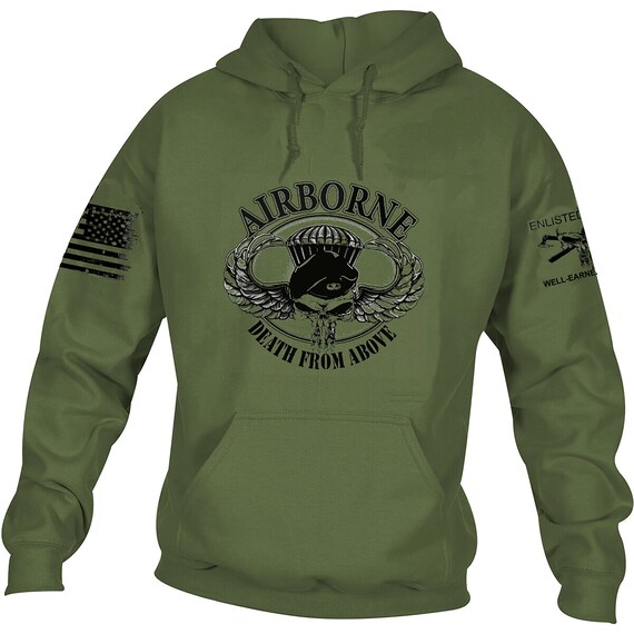 AIRBORNE Hoodie Military Green Etsy