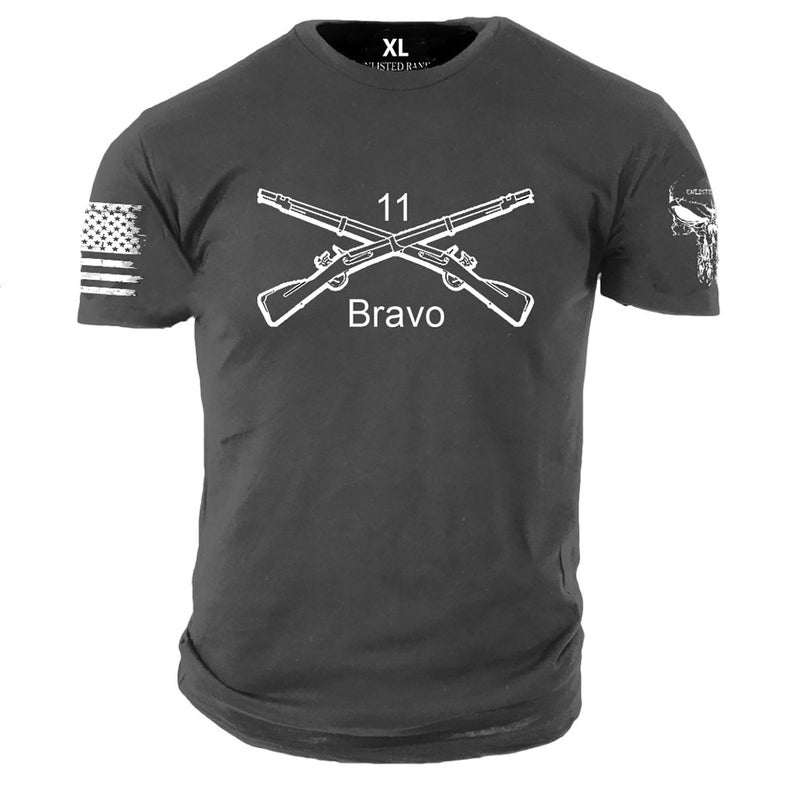 11 Bravo Heavy Metal Gray Enlisted Ranks graphic t-shirt | Etsy