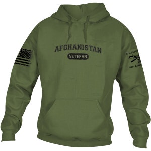 AFGHANISTAN VETERAN, Hoodie, Military Green