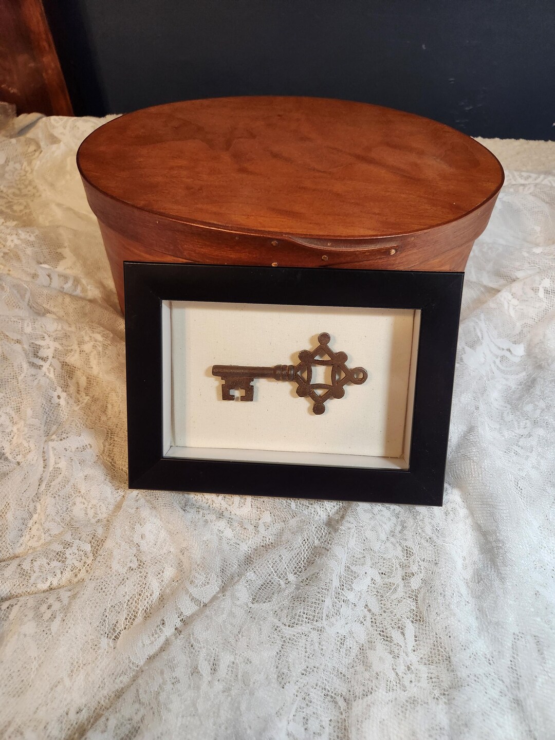 Framed Skeleton Key, Shadowbox Wall Art, Unique Gift, Vintage, Upcycled ...
