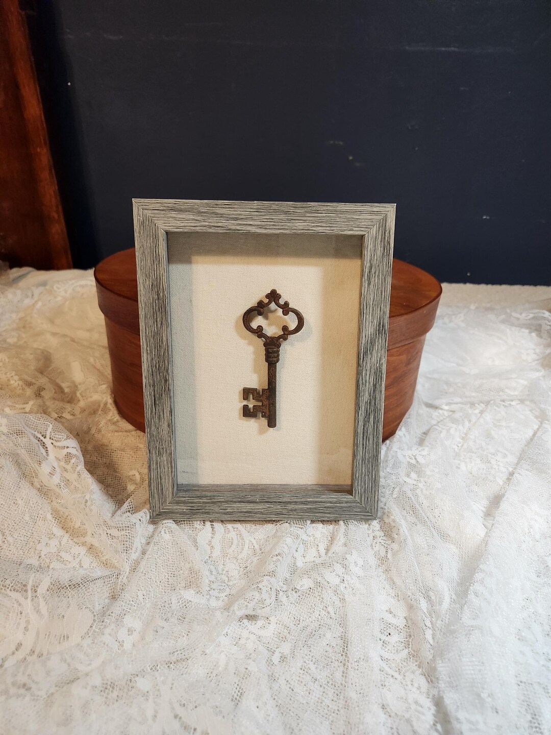 Framed Skeleton Key, Shadowbox Wall Art, Unique Gift, Vintage, Upcycled ...