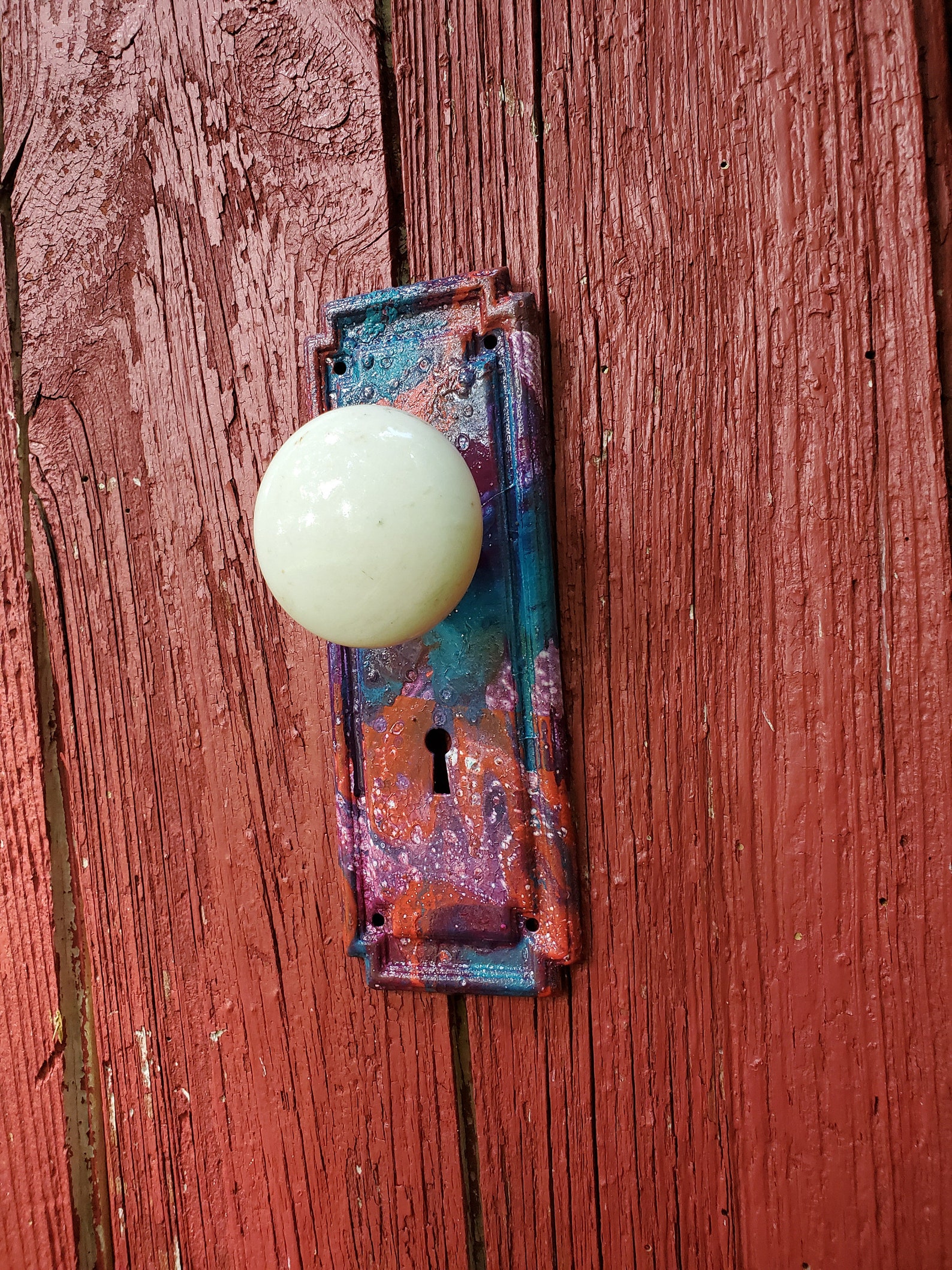 Upcycled Vintage Antique Door Knob & Back Plate/Escutcheon Etsy