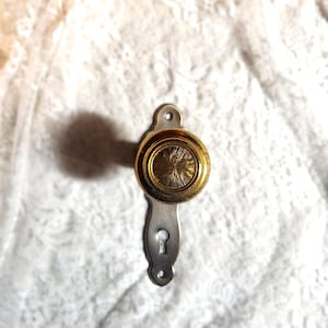 Upcycled Vintage Antique Door Knob & Back Plate/Escutcheon _Curtain Tie Back_Coat, Purse, Scarf Rack_Wall Art_Shabby Chic Style