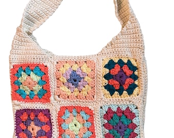 Handmade Crochet Purse Granny Square Bag