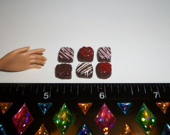 Dollhouse Handcrafted Cherry Chocolate Petit Fours 1:12 Doll House Miniatures