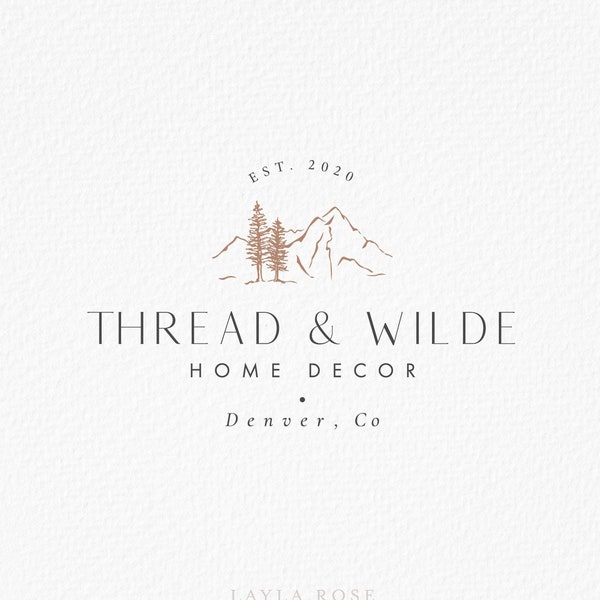 Farm Logo, Mountain Logo, Tree Premade Logo, Carpentry Logo, Photography Logo, Brand Logo Design, Watermark Logo, Tree Logo, Rustic Logo