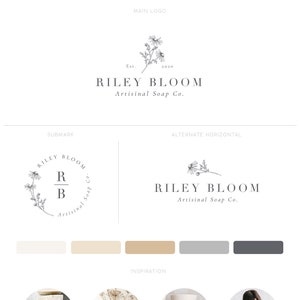 Logo fiore biologico, logo floreale, logo margherita, logo fotografo, design logo, marchio organico, design logo terroso, logo stemma floreale