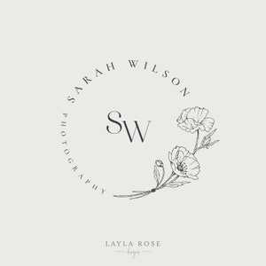 Logo elegante, Logo timbro, Logo Design branding, Logo matrimonio, Logo fotografico, Logo design personalizzato, Timbro logo personalizzato, Logo papavero, Floreale