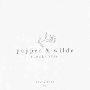 Flower Farm Logo, Floral Logo, Wildflower Farm Logo, Florist Logo, Farm Logo, Brand Logo Design, Watermark Logo, Botanical Logo,Minimal Logo