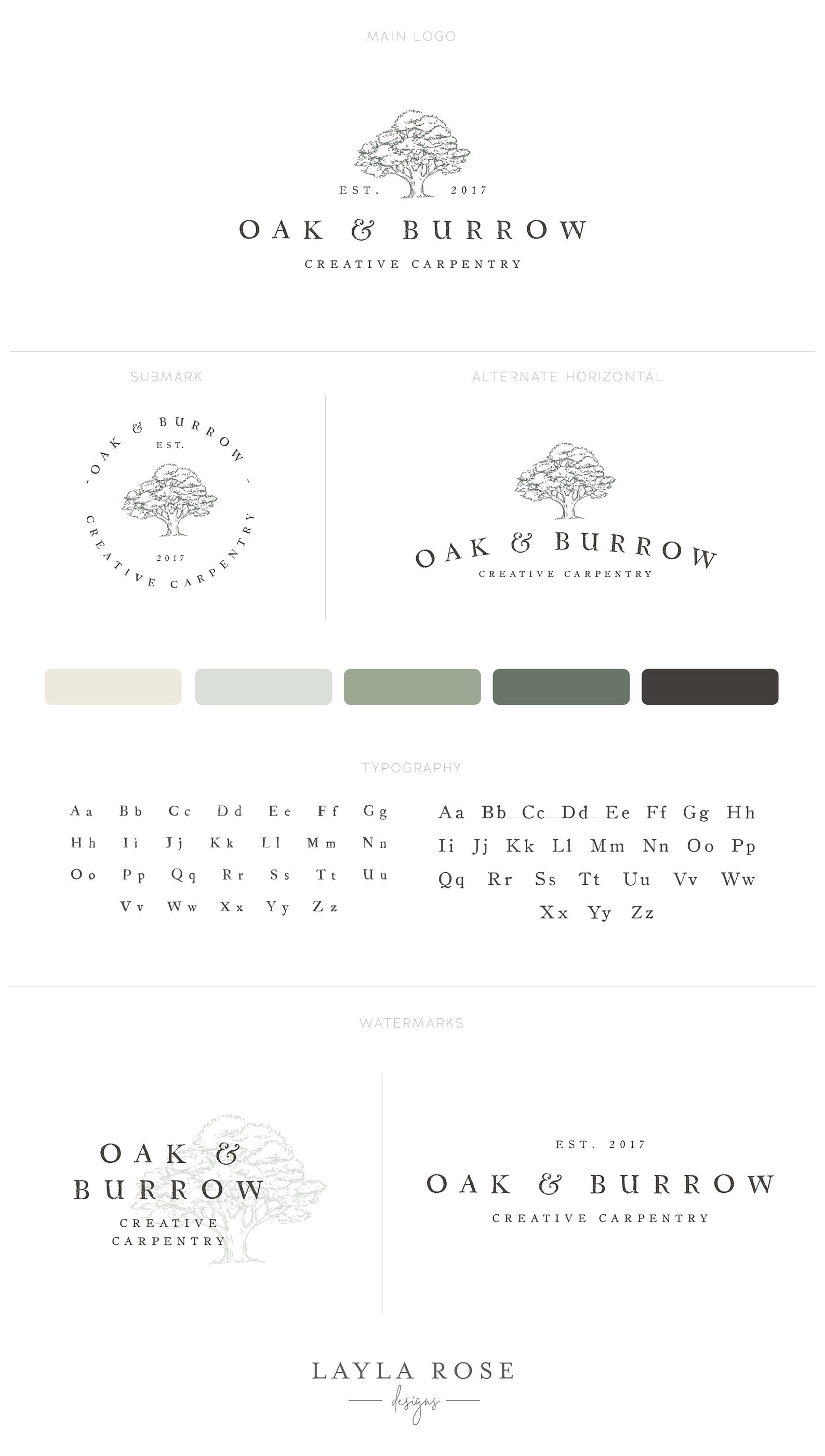 Forest Logo, Oak Tree Logo, Botanical Premade Logo, Carpentry Logo ...