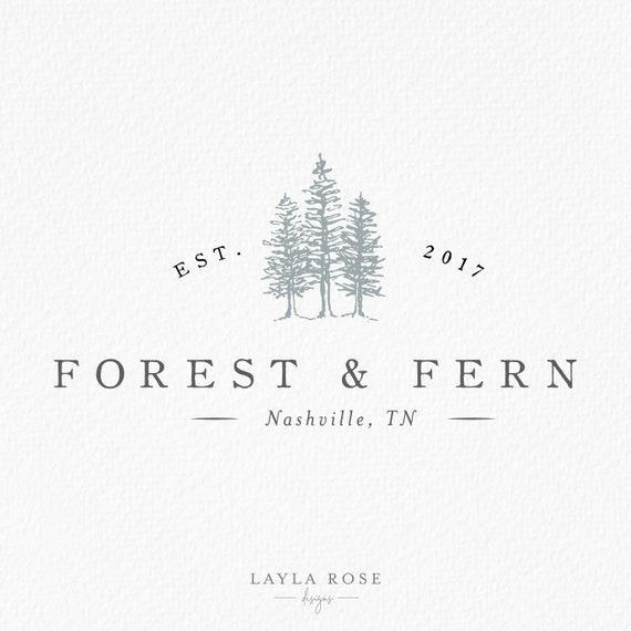 Botanical Logo Forest Logo Tree Premade Logo Carpentry Etsy