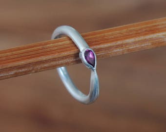 Silver ring with Garnet rhodoliet