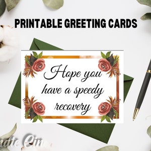 Get Well Printable Greeting Cards, Digital Download, Print at Home ...