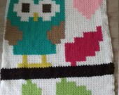 Uilen deken, gehaakte deken, gehaakte sprei, plaid, gehaakte plaid, handgemaakte unieke deken, snuggle plaid