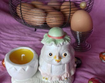 Vintage Egg cap with candle