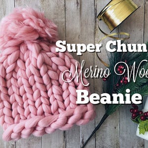 Super Chunky Hat PATTERN, Extreme Knit Beanie Pattern, Wool Hat Pattern, Chunky Knits Pattern, Knitting Video Tutorial by Pom Pom Hats