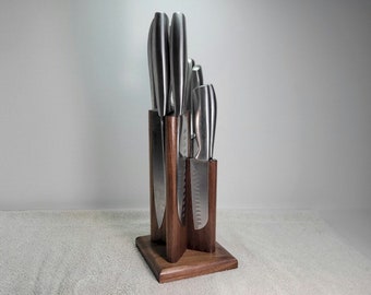 magnetic knife block in black walnut - Quick shipping from U.S.A.