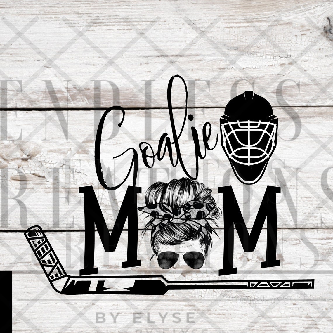 Goalie Hockey Mom Messy Bun PNG ONLY Sublimation Instant - Etsy