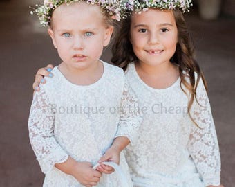 Lace Flower Girl Dress Rustic Vintage Flower Girl Dress