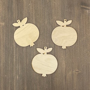 Forme di mela per dipingere e decorare oggetti artigianali, giocattolo da appendere fai da te, forma di ritaglio in legno di frutta, forniture per ornamenti, strumenti per giocattoli da appendere ad albero, set per l'arte del punteggiamento