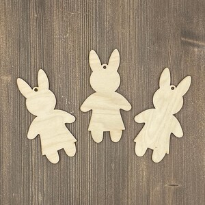 Giocattolo fai da te a forma di coniglietta, coniglio in compensato, animale decorativo in legno, forma per attività per bambini, materiale artistico per l'asilo, kit per lavoretti pasquali in casa