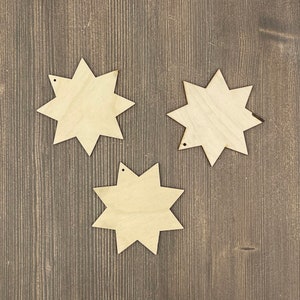 Decorazione fai da te con stella di Natale, stella di Betlemme, set di giocattoli sospesi, artigianato artistico con puntini, forma di stella tagliata al laser, forme artigianali in legno per la pittura