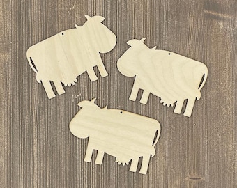 Plywood Cow Shapes Set: DIY Craft Blanks