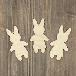 Plywood wood bunny  shape/ diy craft, mini hanging toy, birch wood