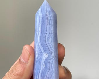 Blue Lace Agate Tower High-Grade T180a