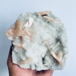 Stilbite With Chalcedony Crystal Cluster AP170A