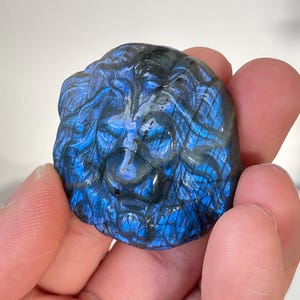 Labradorite Lion Carving LA139