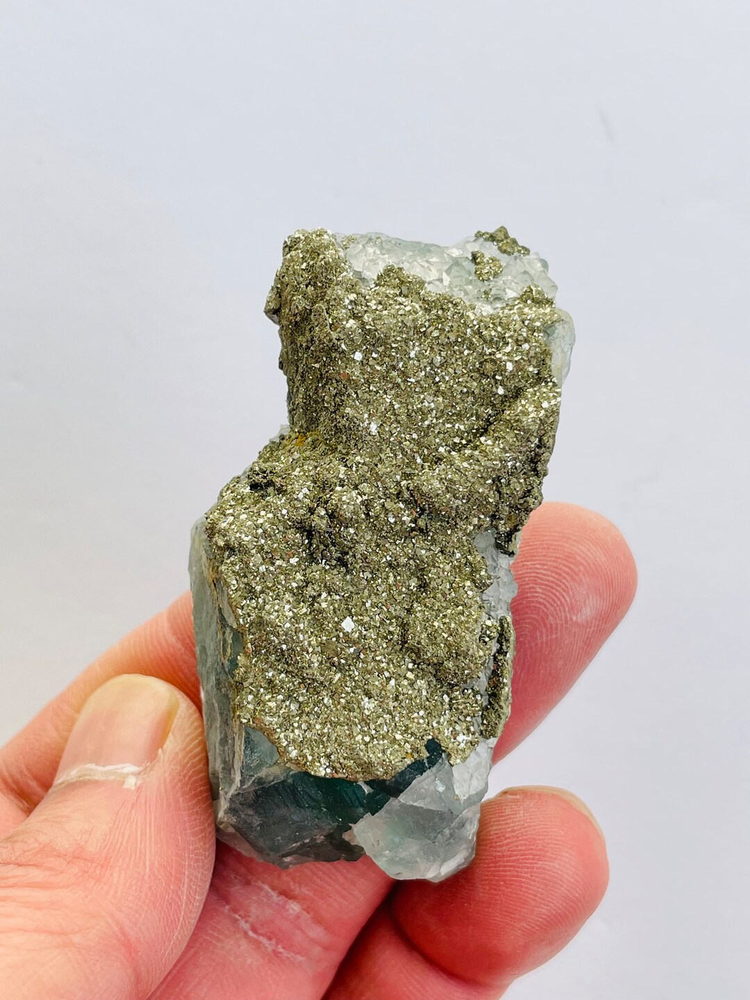 黄鉄鉱と蛍石の天然水晶 PY008 - Etsy 日本